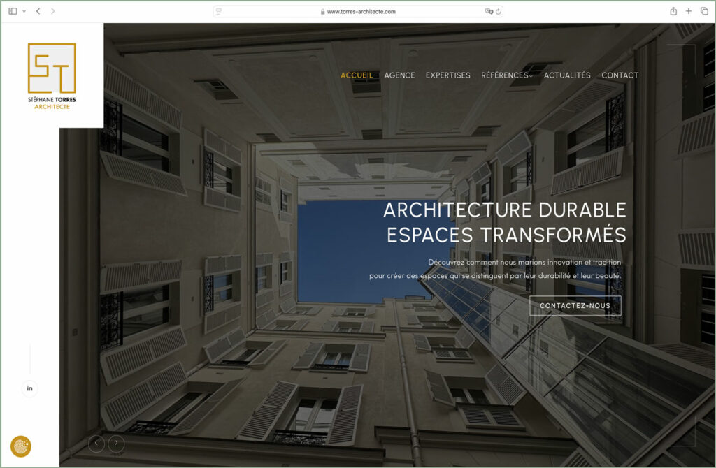 Site de l’agence d’architecture Stéphane Torres EI, dont Quoala a rédigé l’ensemble des contenus.