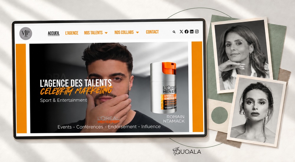 Site VIP-Consulting refondu par Quoala pour valoriser ses talents.